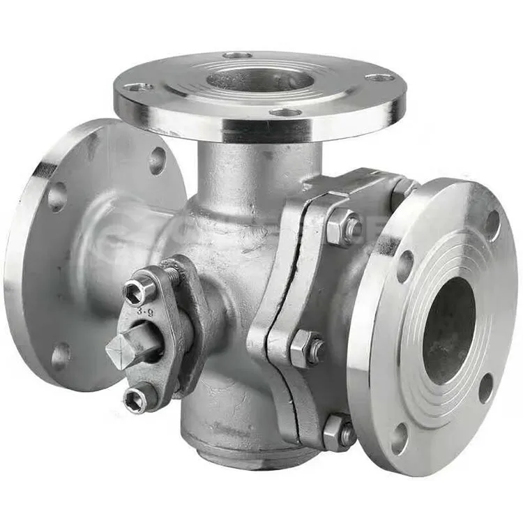 3 Way Flanġ Stainless Steel Ball Valve