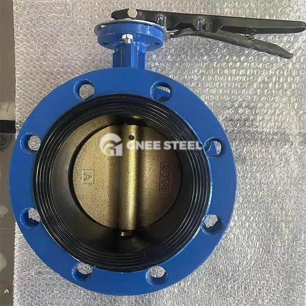 Valvi tal-farfett doppju flanged