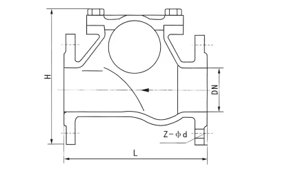 Slide Way Rolling Ball Type Check Valve Drawning Slide Way Rolling Ball Type Check Valve Drawning