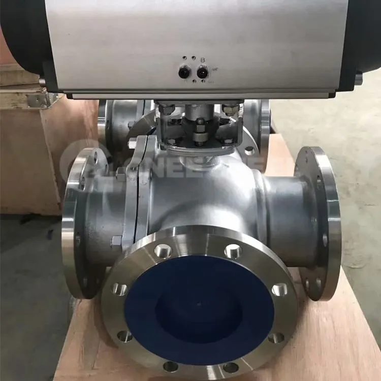 Valv tal-ballun pnewmatiku ta 'l-istainless steel 3 Way